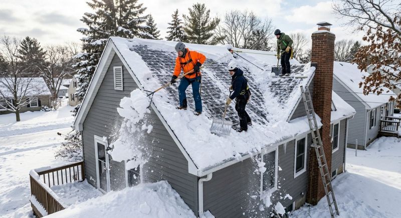 Roof Snow Raking in Brooklyn, NY
